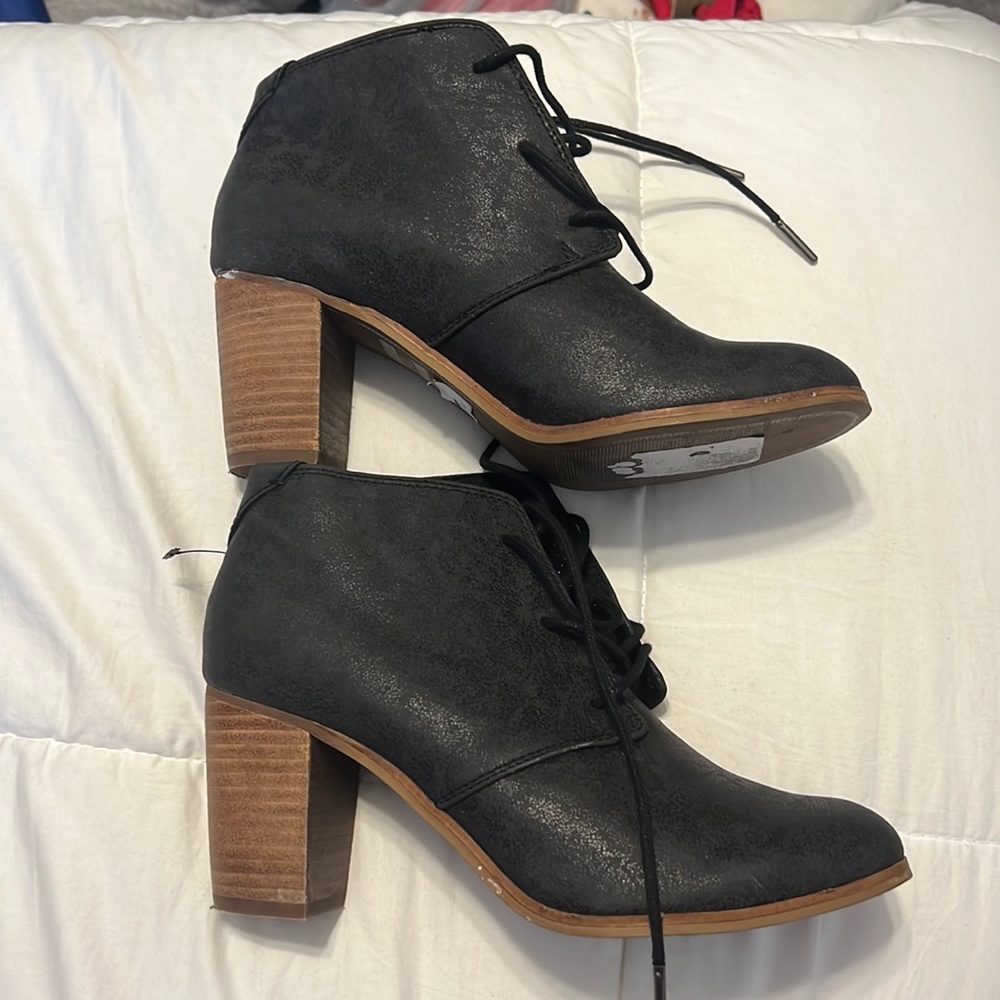 Toms Black Heeled Boots